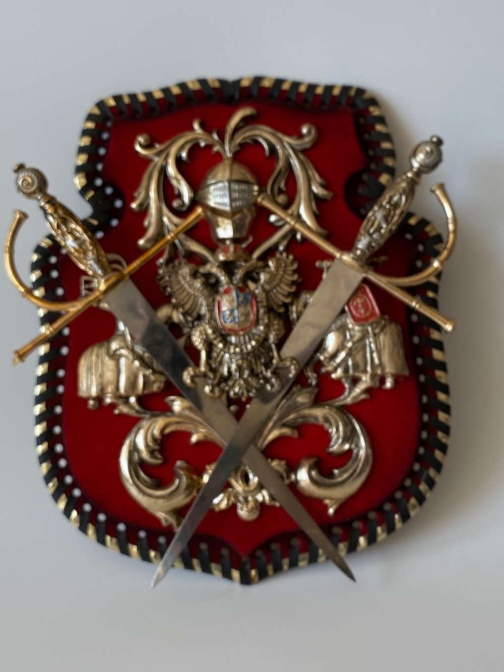 Vintage Coat of Arms Wall Plaque: Medieval-Style, Made in Spain